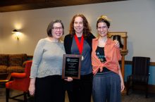 Dr. Melissa Johnson, Dr. Alison Bailey, and Dr. Cassie Herbert at the University Professor award luncheon.
